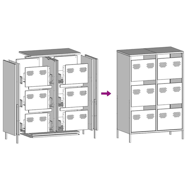 Senfgelbes Highboard Stahl 68x39x101,5 cm
