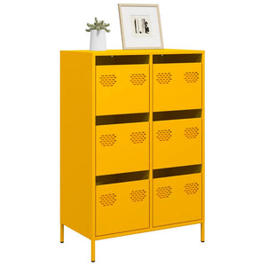 Senfgelbes Highboard Stahl 68x39x101,5 cm