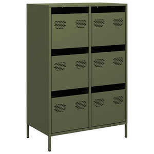 Highboard Olivgrün Stahl 68x39x101,5 cm