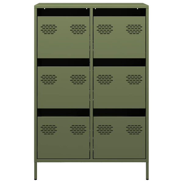 Highboard Olivgrün Stahl 68x39x101,5 cm