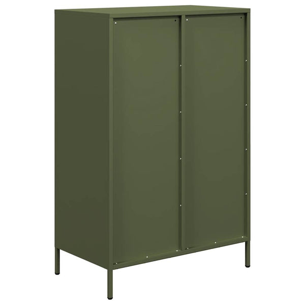 Highboard Olivgrün Stahl 68x39x101,5 cm