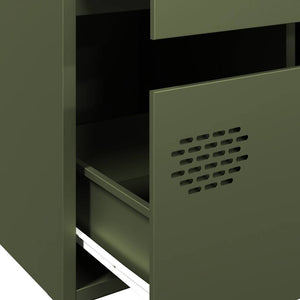 Highboard Olivgrün Stahl 68x39x101,5 cm