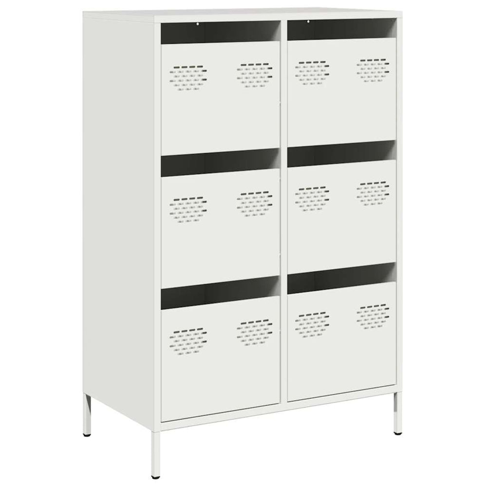 Highboard Weiß Stahl 68x39x101,5 cm