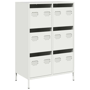 Highboard Weiß Stahl 68x39x101,5 cm