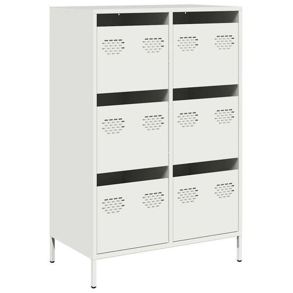 Highboard Weiß Stahl 68x39x101,5 cm