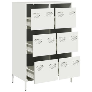 Highboard Weiß Stahl 68x39x101,5 cm