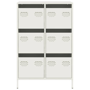 Highboard Weiß Stahl 68x39x101,5 cm