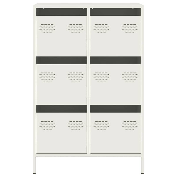 Highboard Weiß Stahl 68x39x101,5 cm