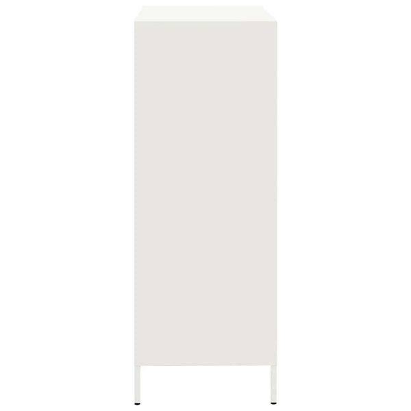 Highboard Weiß Stahl 68x39x101,5 cm