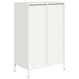 Highboard Weiß Stahl 68x39x101,5 cm