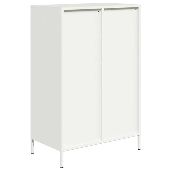 Highboard Weiß Stahl 68x39x101,5 cm