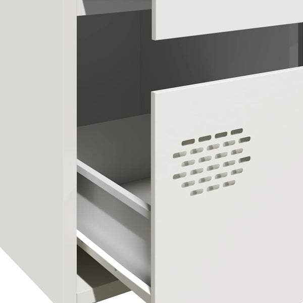 Highboard Weiß Stahl 68x39x101,5 cm