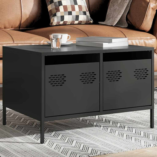 Schwarzer TV-Schrank 68 cm aus Stahl