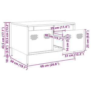 Schwarzer TV-Schrank 68 cm aus Stahl