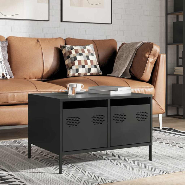 Schwarzer TV-Schrank 68 cm aus Stahl