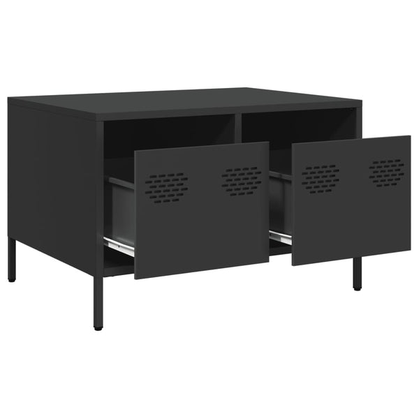 Schwarzer TV-Schrank 68 cm aus Stahl