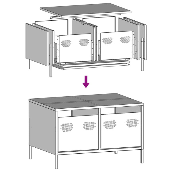 Rosa TV-Schrank aus Stahl, 68 cm