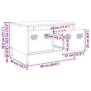 Rosa TV-Schrank aus Stahl, 68 cm