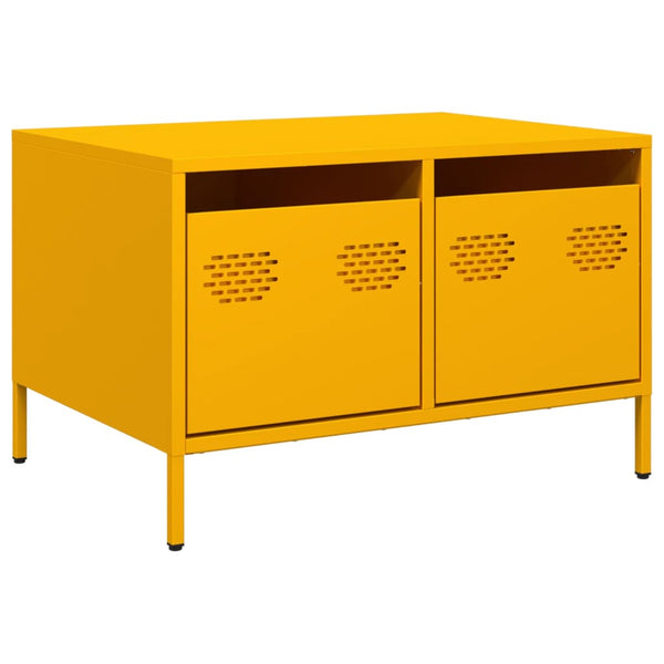 Senfgelber TV-Schrank aus Stahl, 68 cm