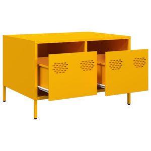 Senfgelber TV-Schrank aus Stahl, 68 cm