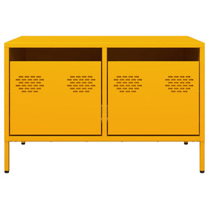 Senfgelber TV-Schrank aus Stahl, 68 cm