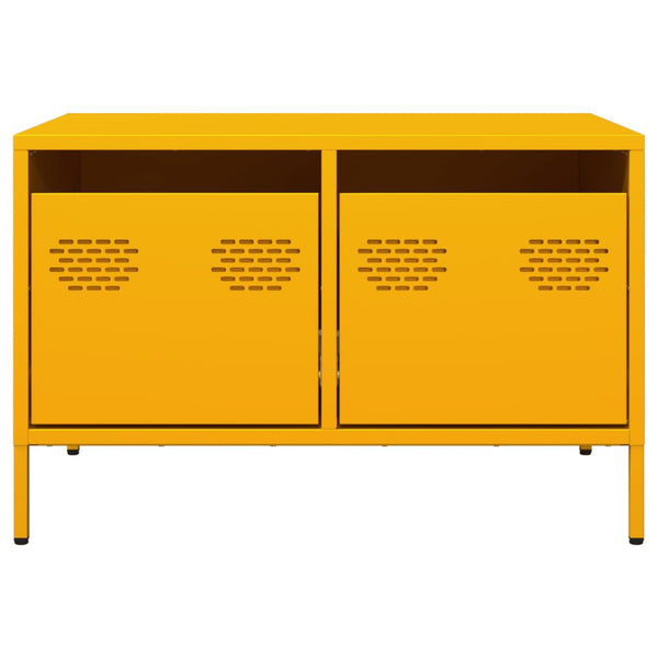 Senfgelber TV-Schrank aus Stahl, 68 cm