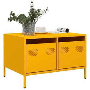 Senfgelber TV-Schrank aus Stahl, 68 cm