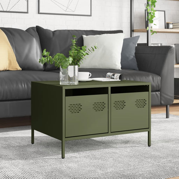 TV-Schrank Olivgrün, Stahl, 68 cm