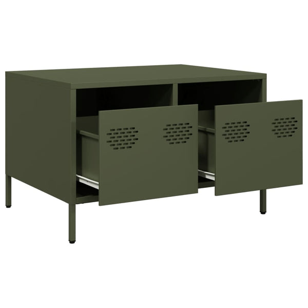 TV-Schrank Olivgrün, Stahl, 68 cm