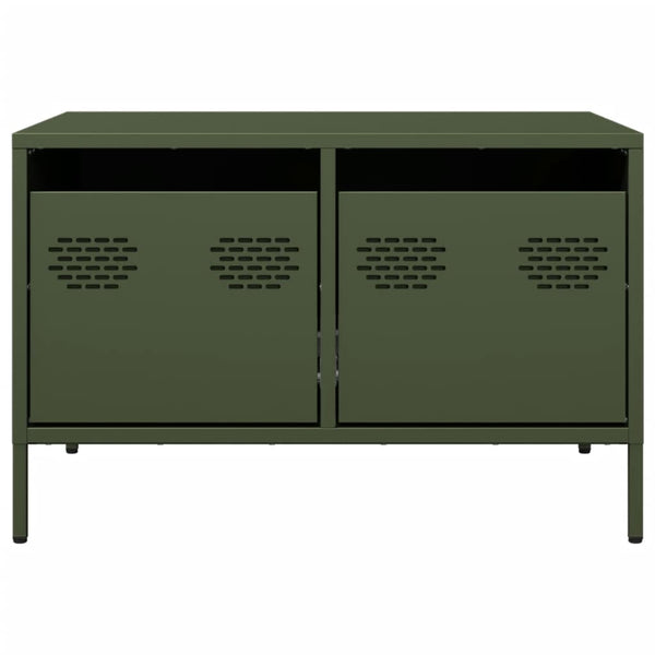 TV-Schrank Olivgrün, Stahl, 68 cm
