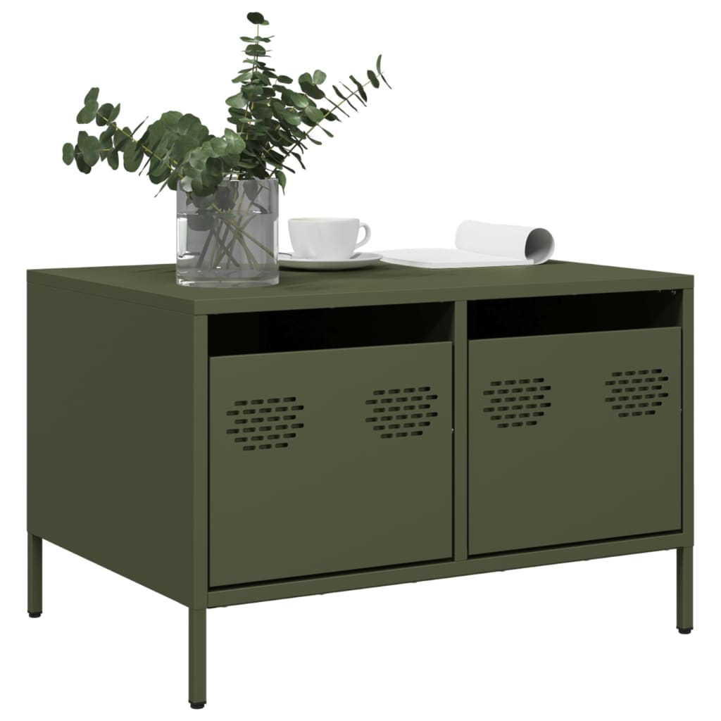 TV-Schrank Olivgrün, Stahl, 68 cm