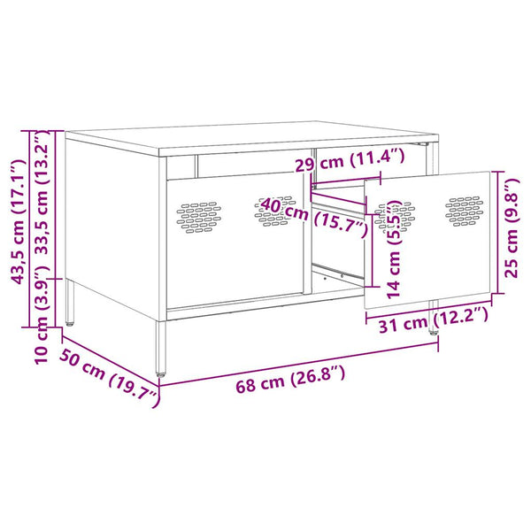Weißer TV-Schrank 68 cm aus Stahl