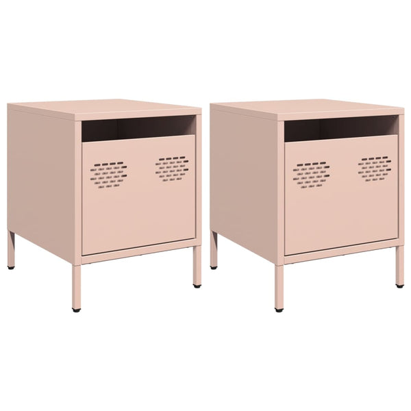 Nachttische 2er Set Rosa Stahl 35x39x43,5cm
