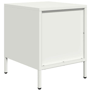 Weißer Nachttisch aus Stahl, 35 cm