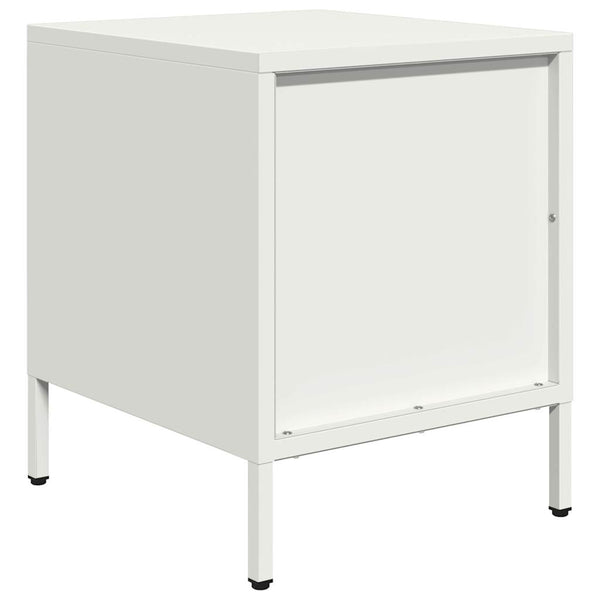 Weißer Nachttisch aus Stahl, 35 cm