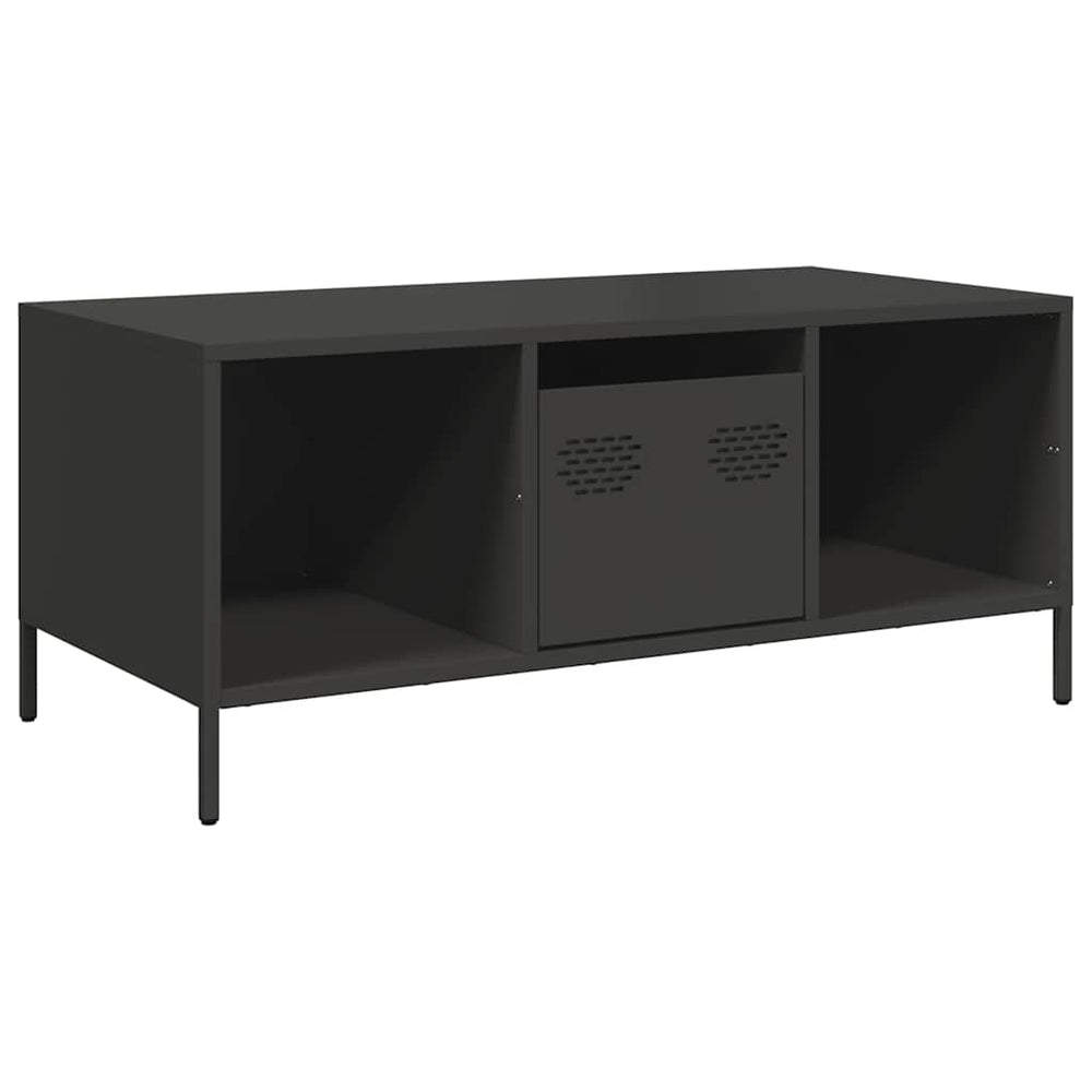 Schwarzer Couchtisch aus Stahl 101,5 cm
