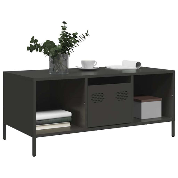 Schwarzer Couchtisch aus Stahl 101,5 cm