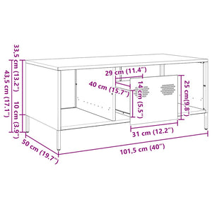Schwarzer Couchtisch aus Stahl 101,5 cm