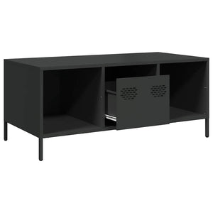 Schwarzer Couchtisch aus Stahl 101,5 cm