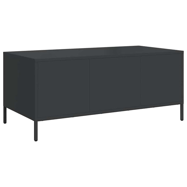 Schwarzer Couchtisch aus Stahl 101,5 cm