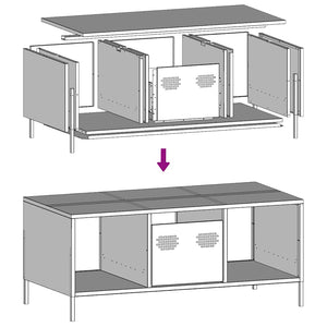 Schwarzer Couchtisch aus Stahl 101,5 cm