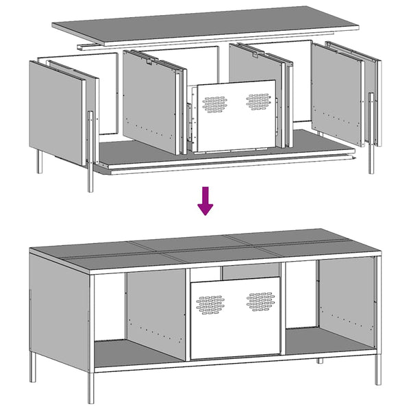 Schwarzer Couchtisch aus Stahl 101,5 cm