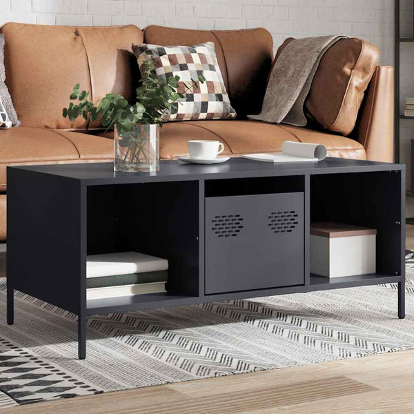 Anthrazit Couchtisch aus kaltgewalztem Stahl