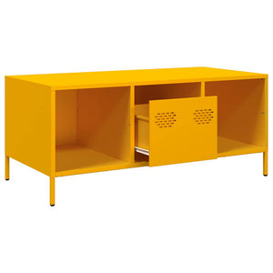 Senfgelber Couchtisch aus Stahl