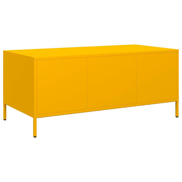 Senfgelber Couchtisch aus Stahl