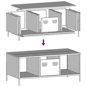 Senfgelber Couchtisch aus Stahl