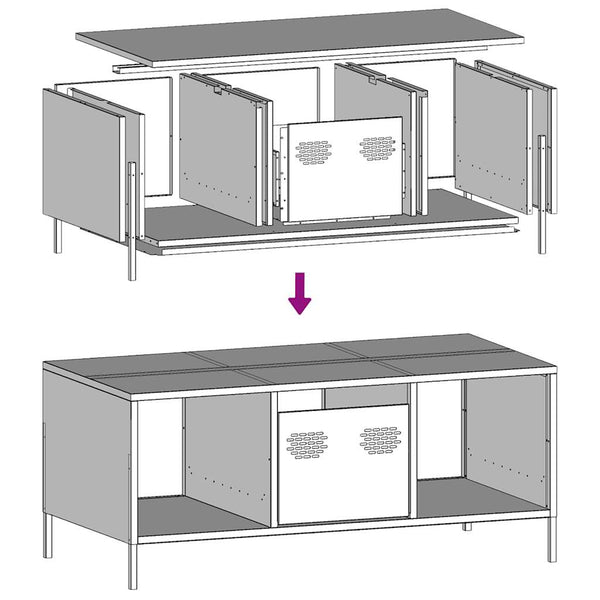 Senfgelber Couchtisch aus Stahl