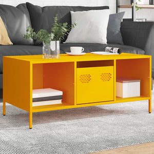 Senfgelber Couchtisch aus Stahl