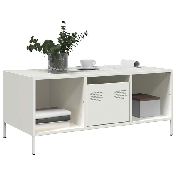 Weißer Couchtisch aus Stahl 101,5 cm