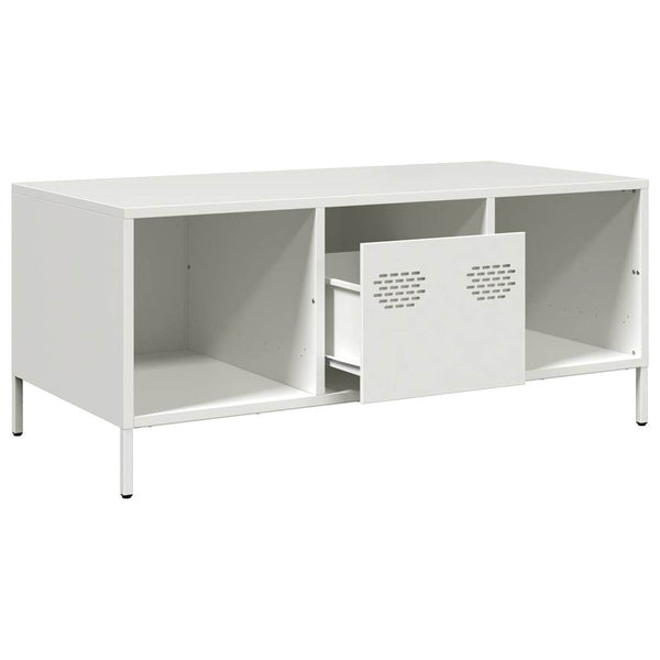 Weißer Couchtisch aus Stahl 101,5 cm